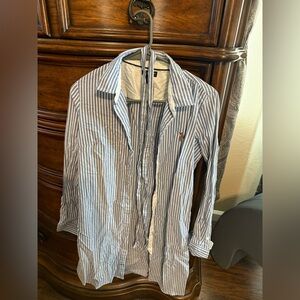 U.S. Polo Assn. Blue and White Striped Polo